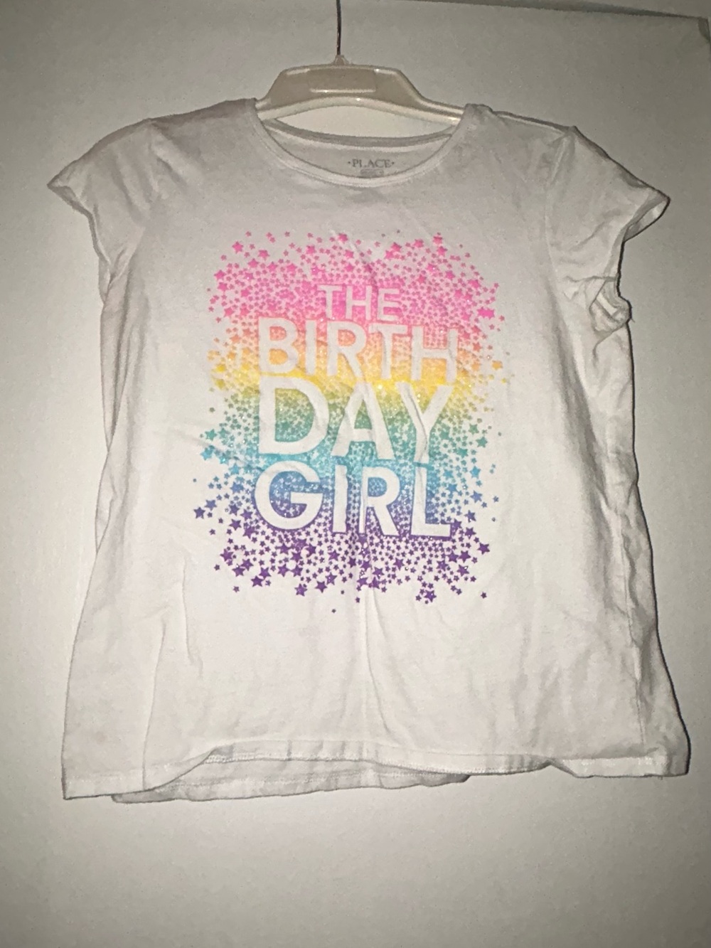 Children’s Place White 'Birthday Girl' Tee with Rainbow Starburst